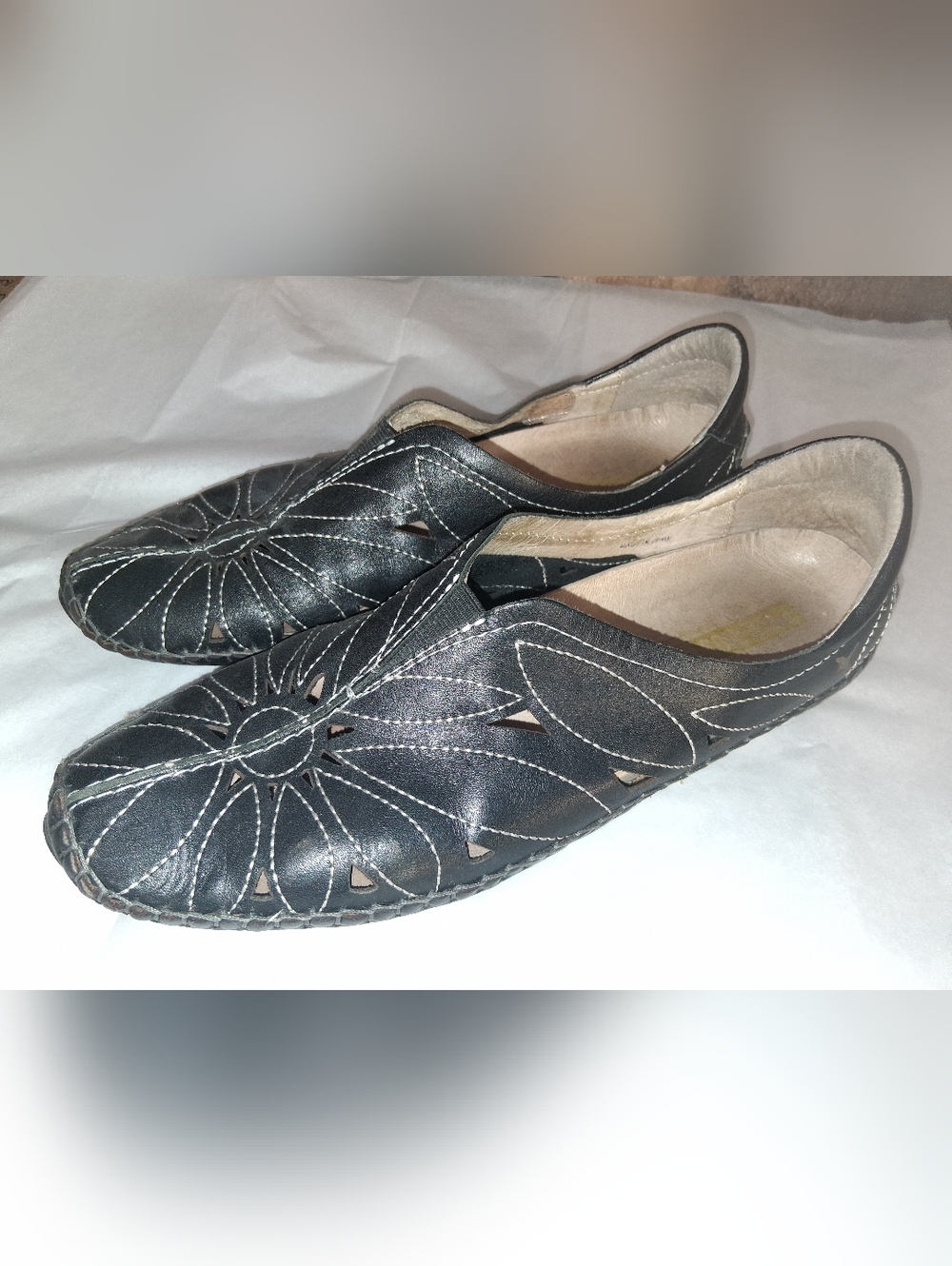 Pikolinos Jerez Women's Slip On Leather Moccasins Size 40 / 9 US Black